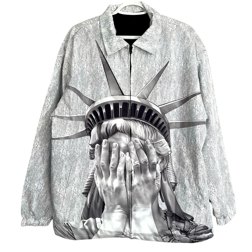 NEW Statue of No Liberty Windbreaker Jacket SIZE XXL STREETWEAR - Picture 3 of 5